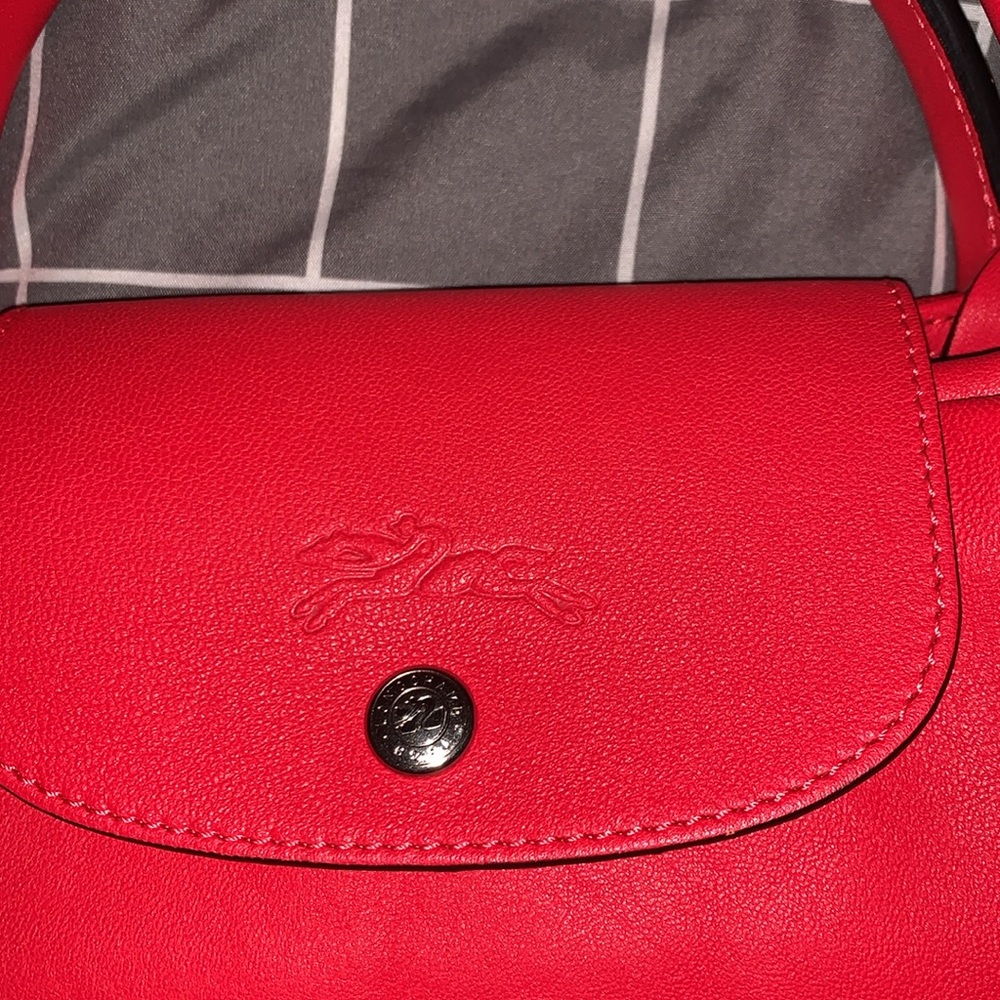 Brand New Le Pliage Cuir Pokemon Red Leather Travel Bag (NWOT) - Picture 5 of 15